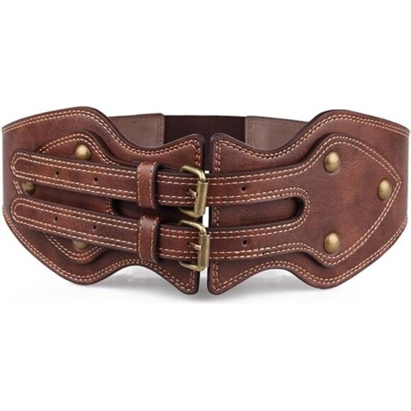 Leather Obi Style Waist Belt – Adjustable Wrap Cincher for Dresses, Tunics - Picture 1 of 6